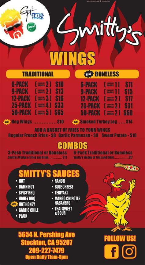 Contact information for livechaty.eu - Smitty's Wings & Things, Stockton: See 17 unbiased reviews of Smitty's Wings & Things, rated 4.5 of 5 on Tripadvisor and ranked #31 of 577 restaurants in Stockton.
